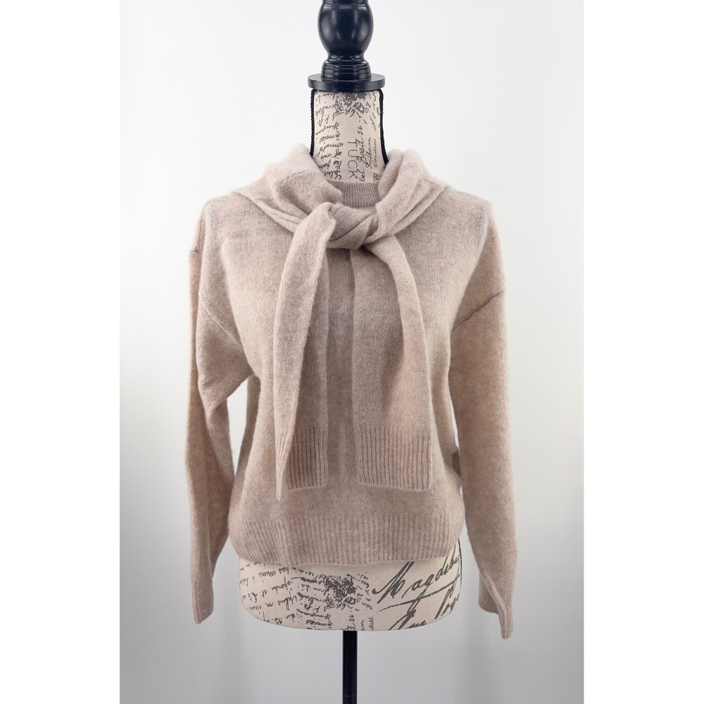 B41 Naadam Cashmere Sweater Small  Twofer Featherweight Tan Soft Cozy Layered